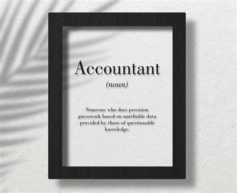 Accountant Clear Acrylic Poster, Accountant Gift, Accountant Definition ...