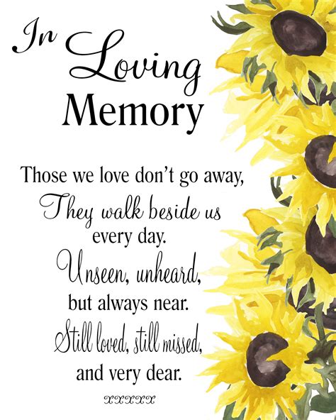 In loving memory printable Yellow Sunflowers Wedding memorial sign ...