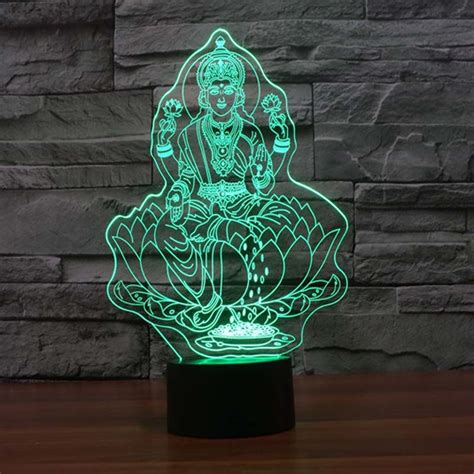 Four Hand Buddha 3D night Light Thor Novelty Promotional Gifts led lighting Display Led Light ...