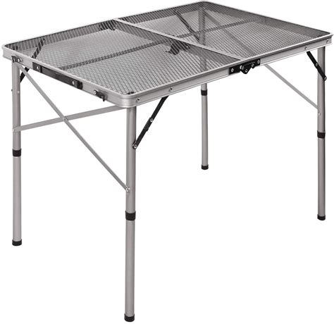 REDCAMP Aluminum Folding Grill Table for Camping, Adjustable Height Lightweight Portable Outdoor ...