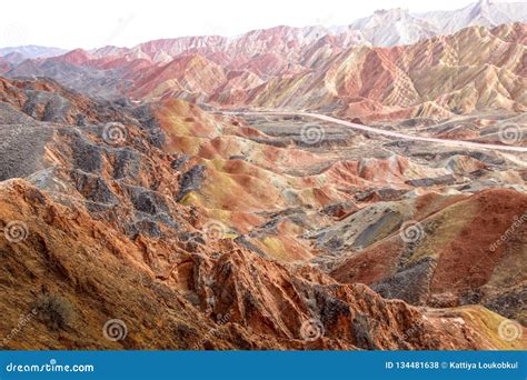 Danxia Rainbow Mountains, Zhangye, Gansu Province, China Stock Photo ...