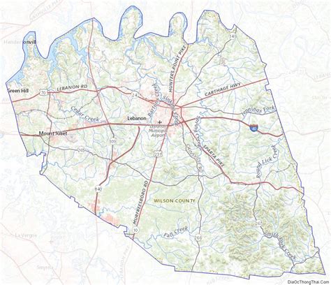 Map of Wilson County, Tennessee - Địa Ốc Thông Thái