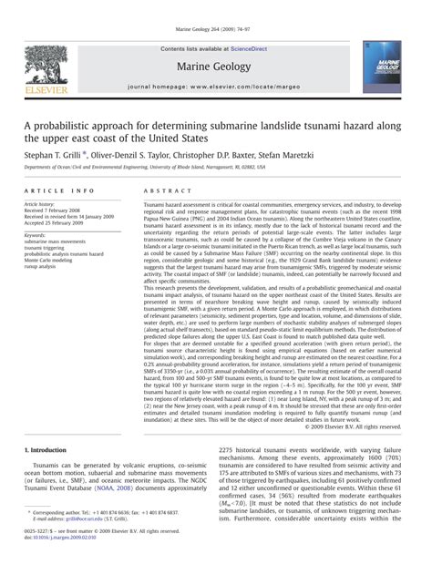 (PDF) A probabilistic approach for determining submarine landslide ...