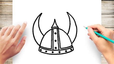 How To Draw Viking Helmet Step by Step - YouTube