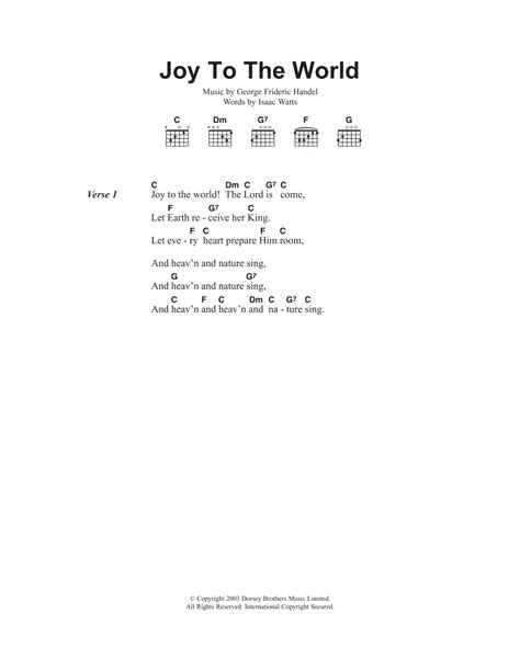 Joy To The World by Christmas Carol Sheet Music for Guitar Chords ...