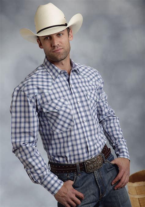 Roper® Mens Purple Checked Long Sleeve Pearl Snap Western Shirt