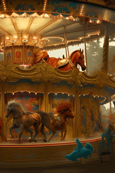 Digital Painting of a Carousel · Creative Fabrica