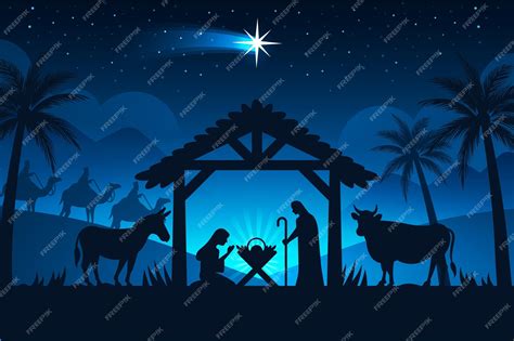 Nativity Scene Silhouette Printable