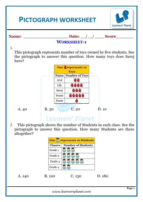 pictograph worksheets 3rd grade pdf