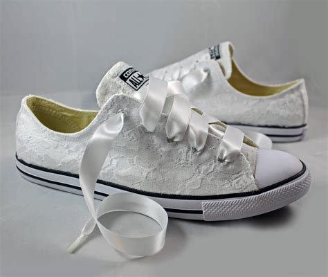 Size 11 Bridal Converses -- White Lace Converse Ready to Ship ...