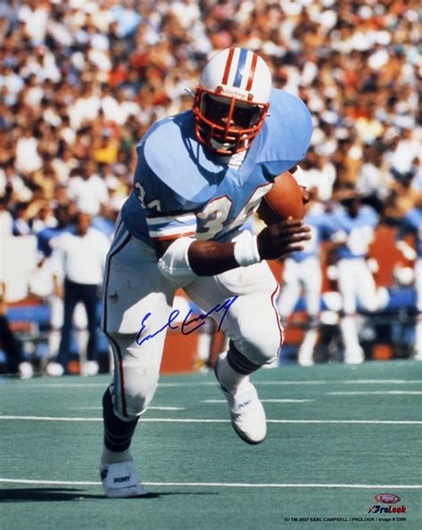 Earl Campbell Autographed Houston Oilers Running 16x20 Photo