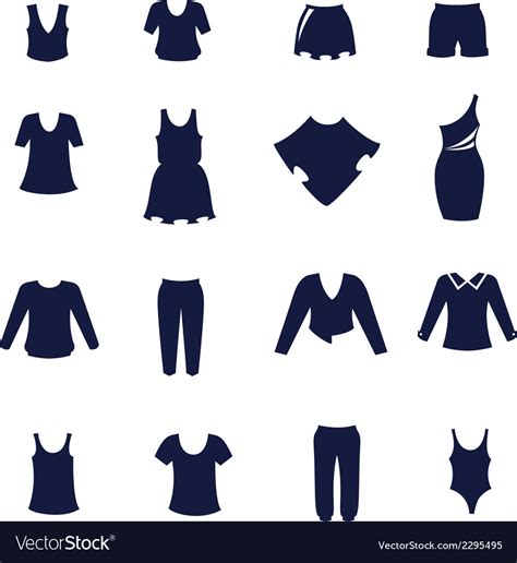 Different types of women clothing as flat icons Vector Image