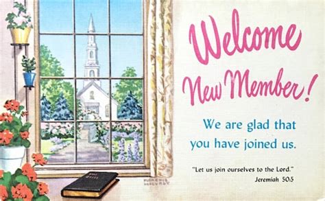 Welcome New Member Vintage Church Postcards / Set of 4 Unused | Etsy