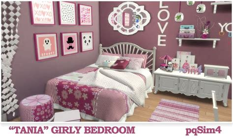 "Tania" Girly Bedroom. Sims 4 Custom Content. ~ pqSim4 | Sims 4 bedroom ...