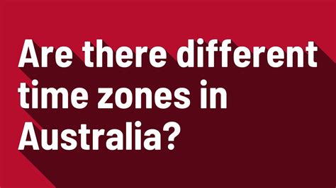 Are there different time zones in Australia? - YouTube