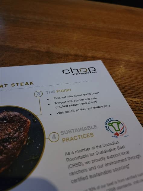 Menu at Chop Steakhouse & Bar, Mississauga, Argentia Rd