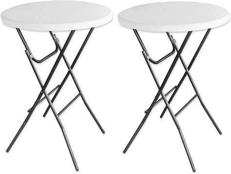Amazon.com: GUAGUA 32" Round Plastic Folding High Top Cocktail Table, 43.5" Bar Height Table for ...