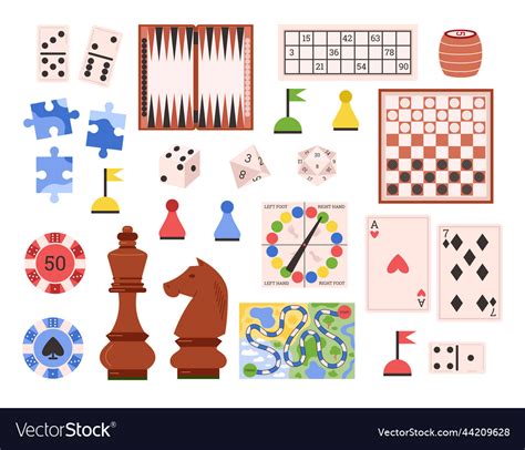 Set of different board game elements flat style Vector Image