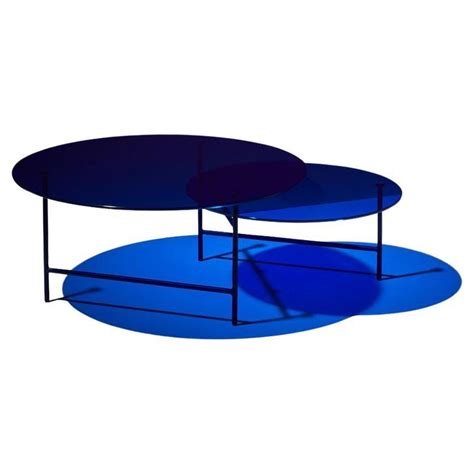 Zorro Coffee Table Mirror Blue Glass Tops Blue Textured Leg By La ...