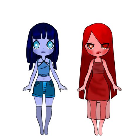 Fire girl and Water girl (Adopts) by TickITock on DeviantArt