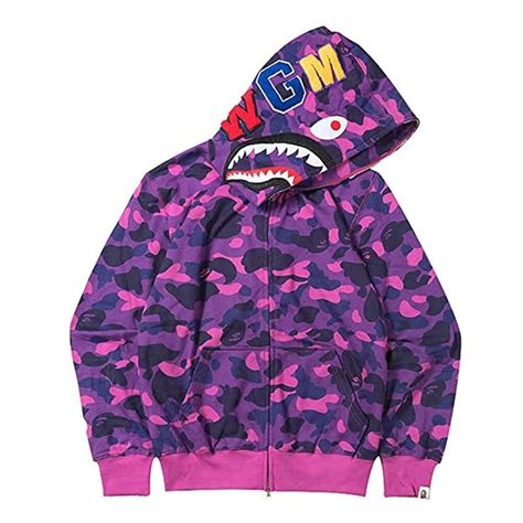 Nmpmsge Shark Jaw Camo Hoodie Shark Mouth Hoodies Full Zip Up for ...