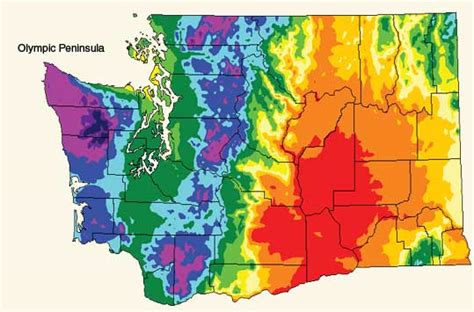 Washington State Precipitation Map - Tourist Map Of English