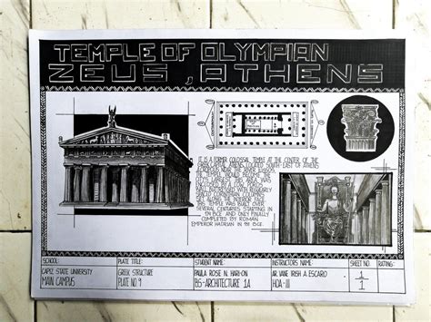 TEMPLE OF OLYMPIAN ZEUS PLATE PRH | Architecture design sketch, Architecture design drawing ...