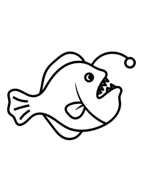 Free Anglerfish Coloring Page - Free Printable Coloring Pages