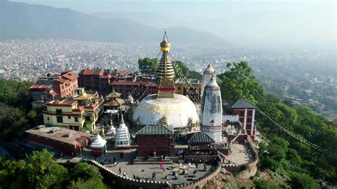 Swayambhunath Stupa, drone 29361198 Stock Video at Vecteezy