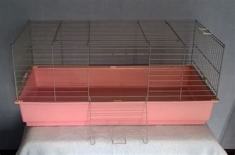 RABBIT or GUINEA PIG CAGE - INDOOR - SAVIC PLASTIC TRAY & WIRE FRAME ...