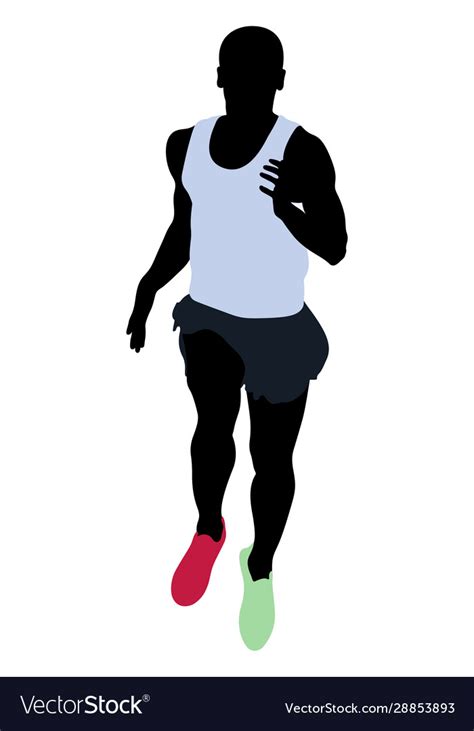 Male runner athlete running Royalty Free Vector Image