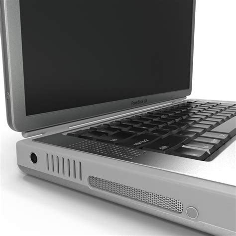 3d apple powerbook g4 modeled model