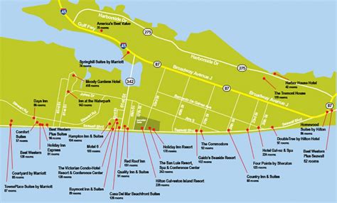 Map Of Hotels In Galveston Texas | Free Printable Maps