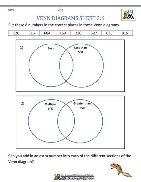 Primary Venn Diagram Worksheet