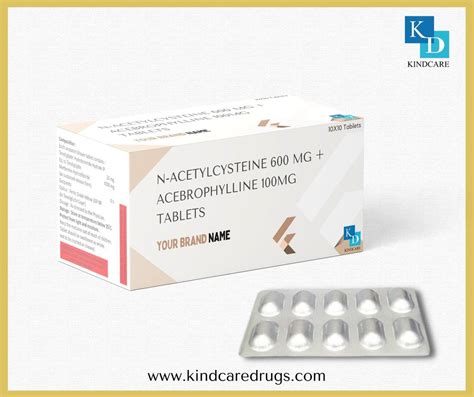 N-Acetylcysteine 600 Mg + Acebrophylline 100mg Tablets, 10x10 Alu Alu, Prescription at Rs 260 ...