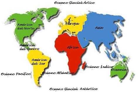 los continentes | Continents and oceans, Continents, Ocean