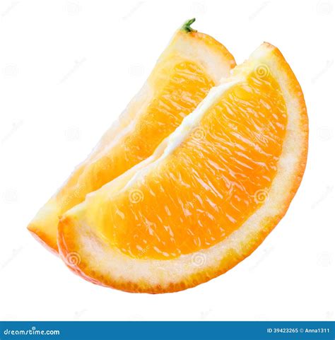 Orange Slice Isolated on White Stock Image - Image of fruit, juice ...