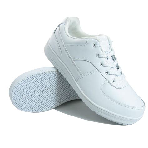 Genuine Grip Men's Slip-Resistant Athletic Work Shoes #2015 Wide - White