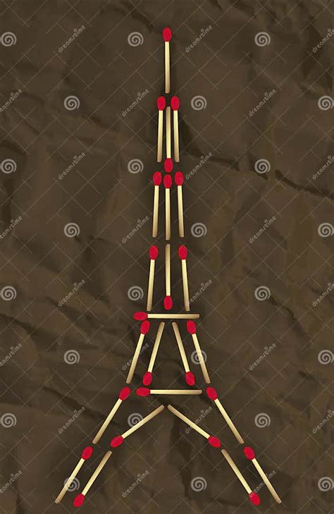 Eiffel Tower from matches stock vector. Illustration of backgrounds ...