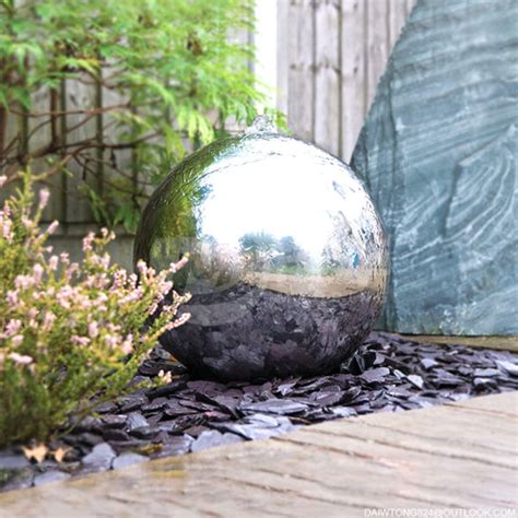 Garden Decorated Stainless Steel Sphere water feature