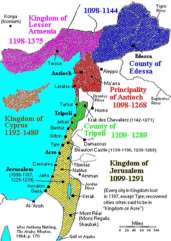 Latin/Frankish Kingdom of Jerusalem - Map