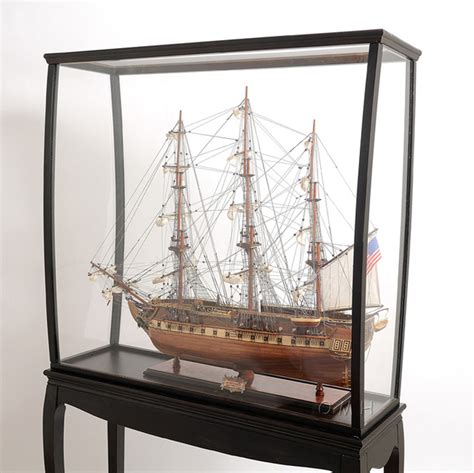 XL Wood Tall Ship Model Boat Display Case Cabinet Stand - CaptJimsCargo