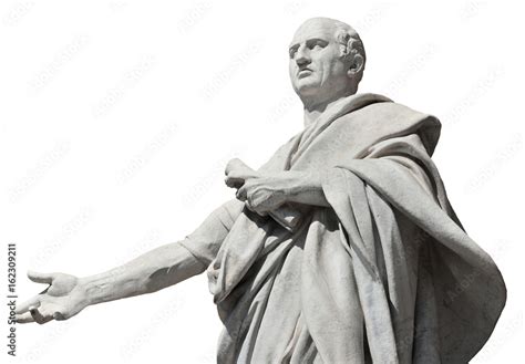 Cicero, ancient roman senator statue (isolated on white background ...