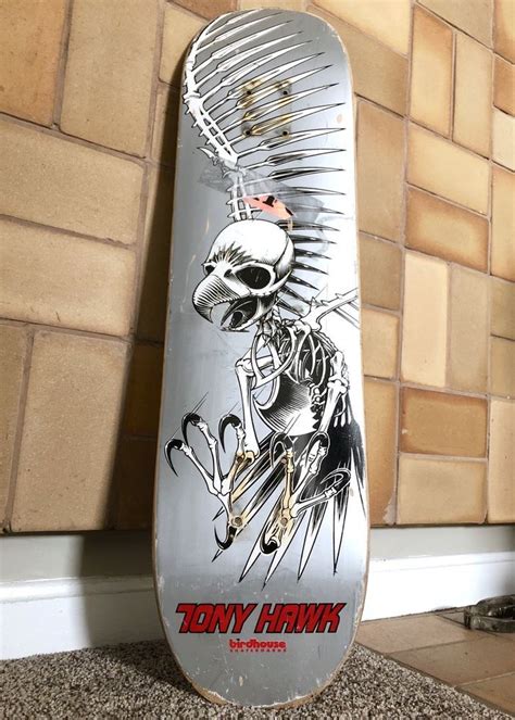 Up for sale is a silver full size Tony Hawk Birdhouse skateboard deck ...