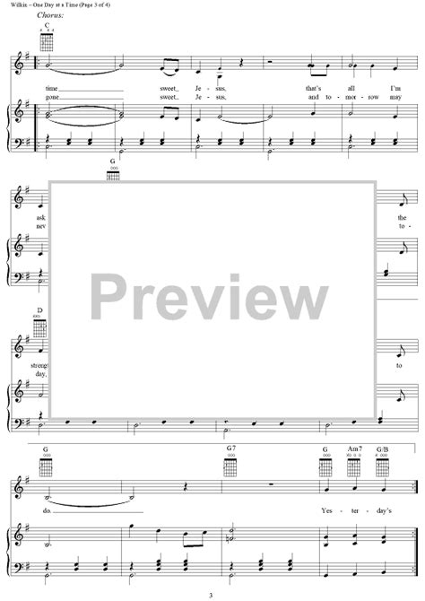 One Day at a Time" Sheet Music for Piano/Vocal/Chords - Sheet Music Now