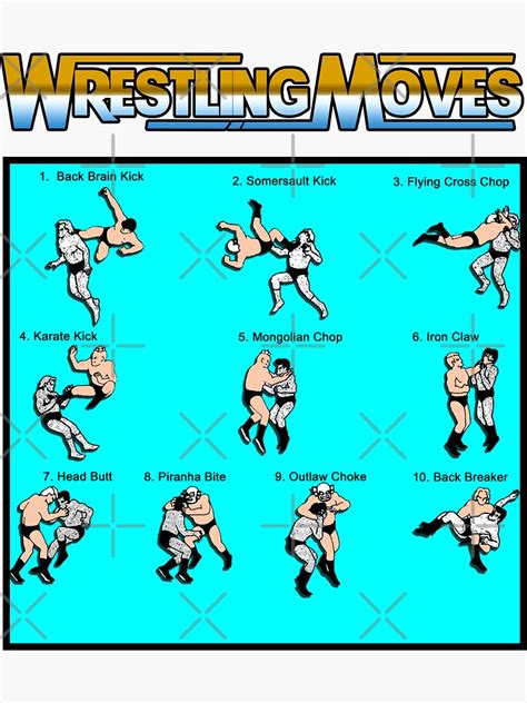 "Wrestling Moves" Sticker for Sale by bcide | Redbubble