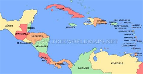 Mapa Político de América Central y del Caribe | Mapa de centroamerica, América central, Mapa de ...