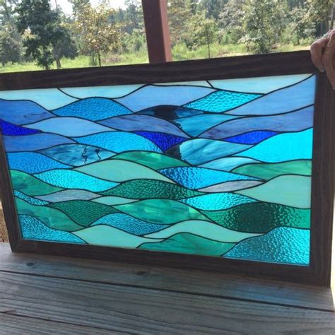 Stained Glass Panel Ocean Dreams ll Landscape | Etsy | Stained glass diy, Stained glass quilt ...