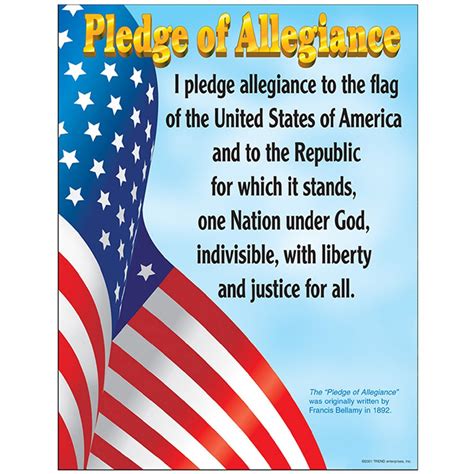 Pledge of Allegiance Learning Chart, 17" x 22" - T-38004 | Trend Enterprises Inc. | Social Studies