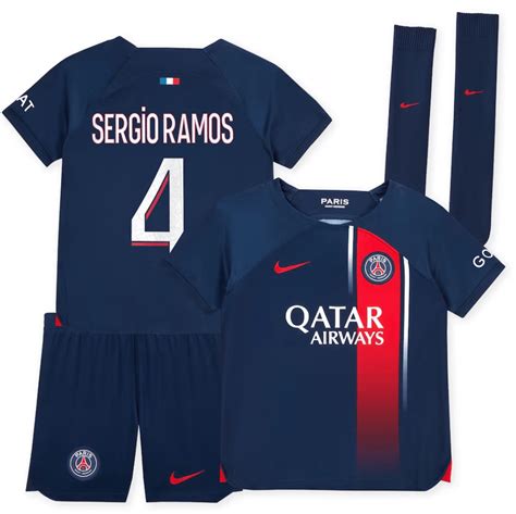 Sergio Ramos PSG 23/24 Home Kids Kit - SoccerArmor